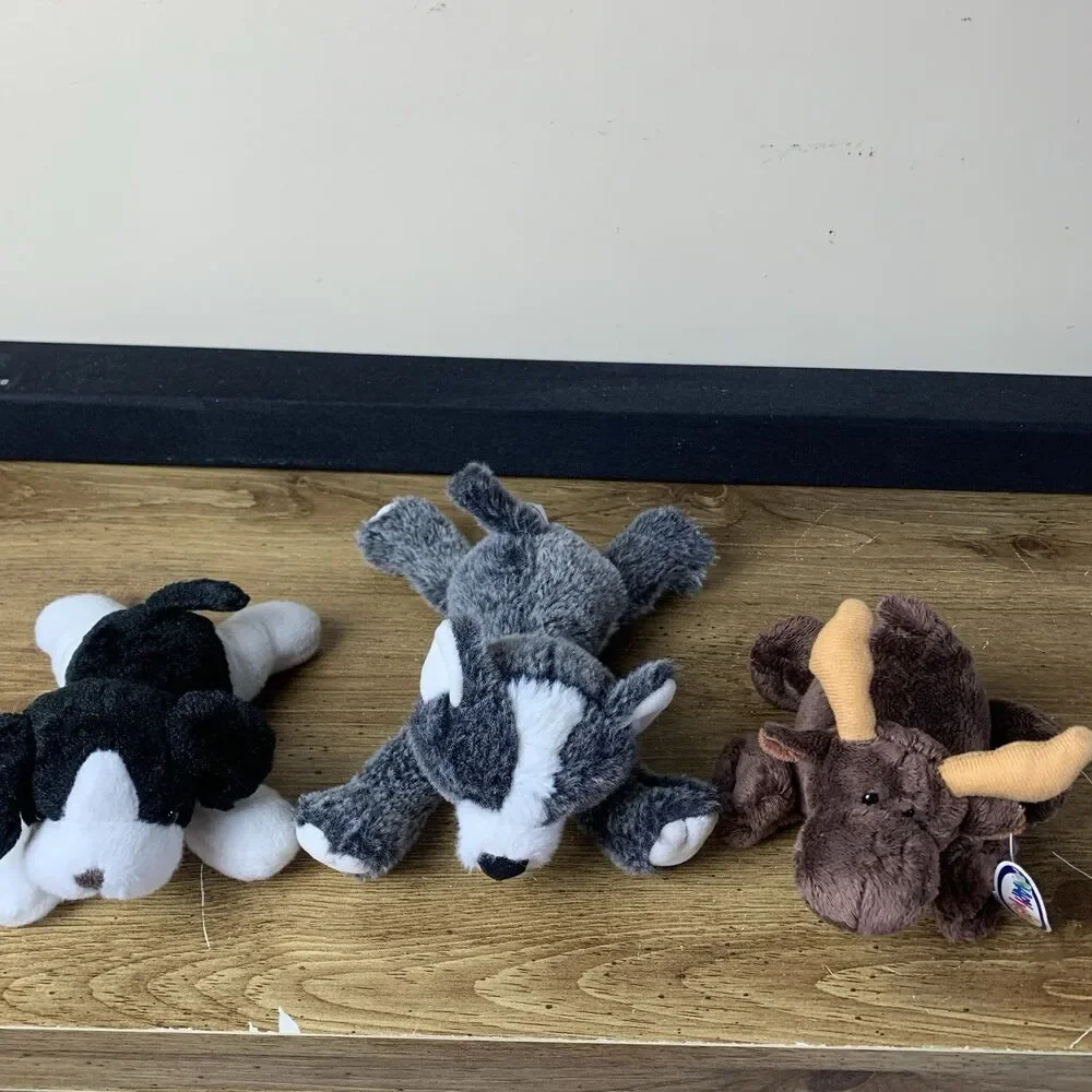 Mary Meyer Lot Plush Dog Husky Moose Stuffed Animal Lovey Lot Of 3